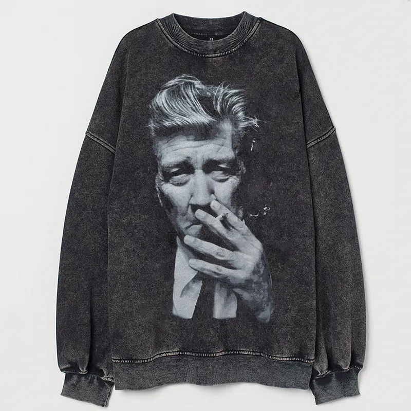 Camiseta/sudadera de David Lynch con temática de cine retro