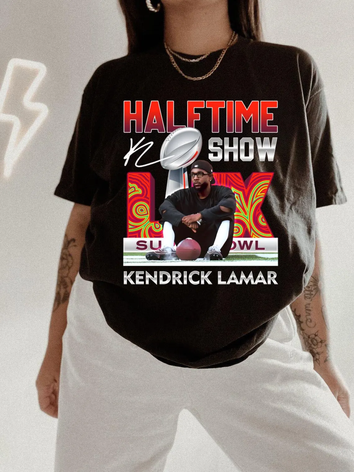 Camiseta/sudadera del espectáculo de medio tiempo de Kendrick Lamar para el Super Bowl