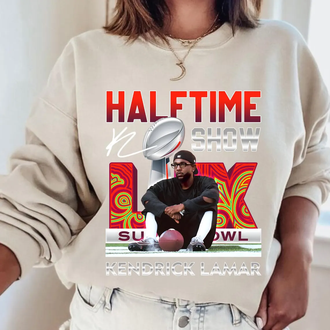 Camiseta/sudadera del espectáculo de medio tiempo de Kendrick Lamar para el Super Bowl