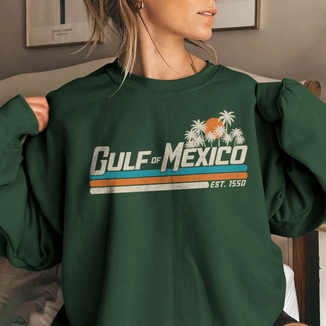 Gulf of Mexico Est 1550 Printed Sweatshirt