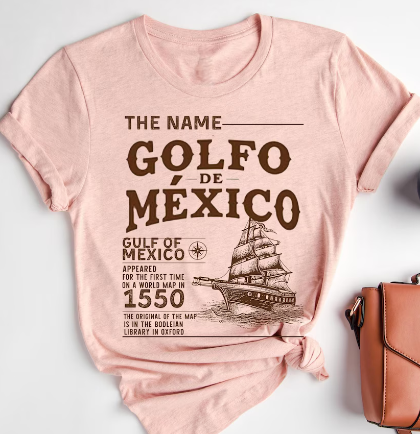 Gulf of Mexico Name Origin 1550 T-Shirt