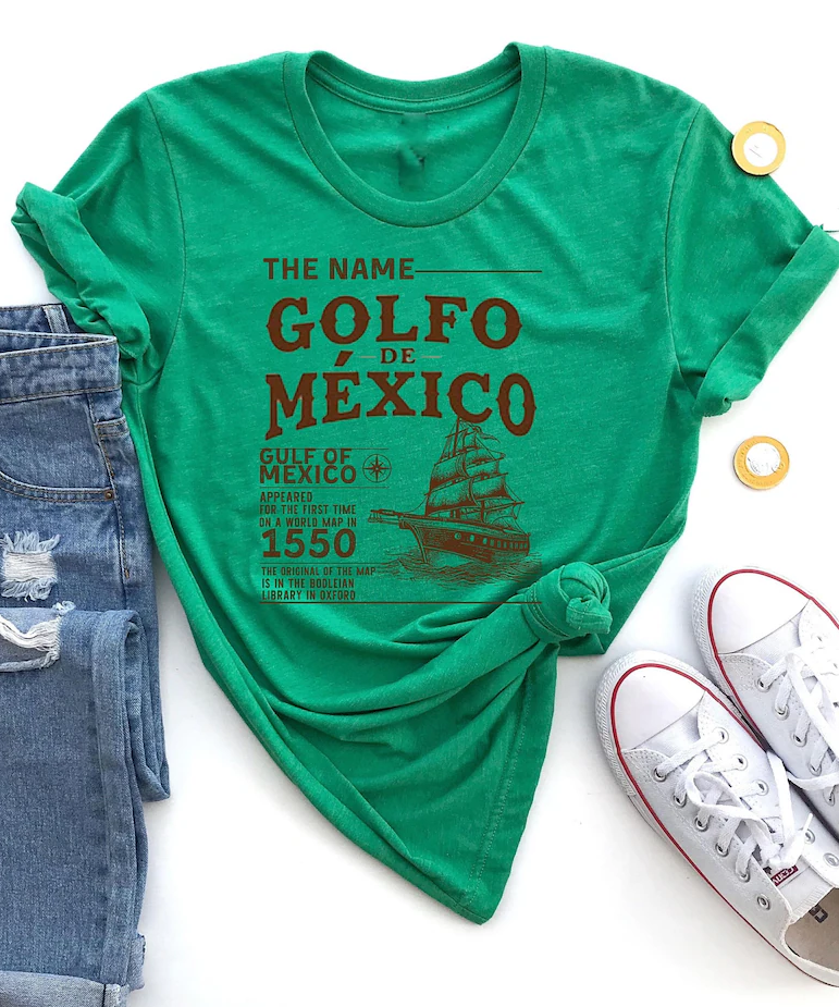 Gulf of Mexico Name Origin 1550 T-Shirt