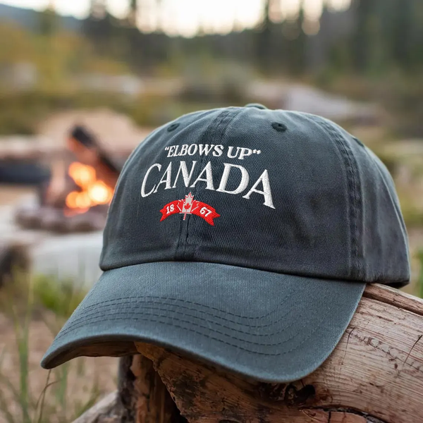 Elbows Up 1867 Canadian Faux Embroidered Hat