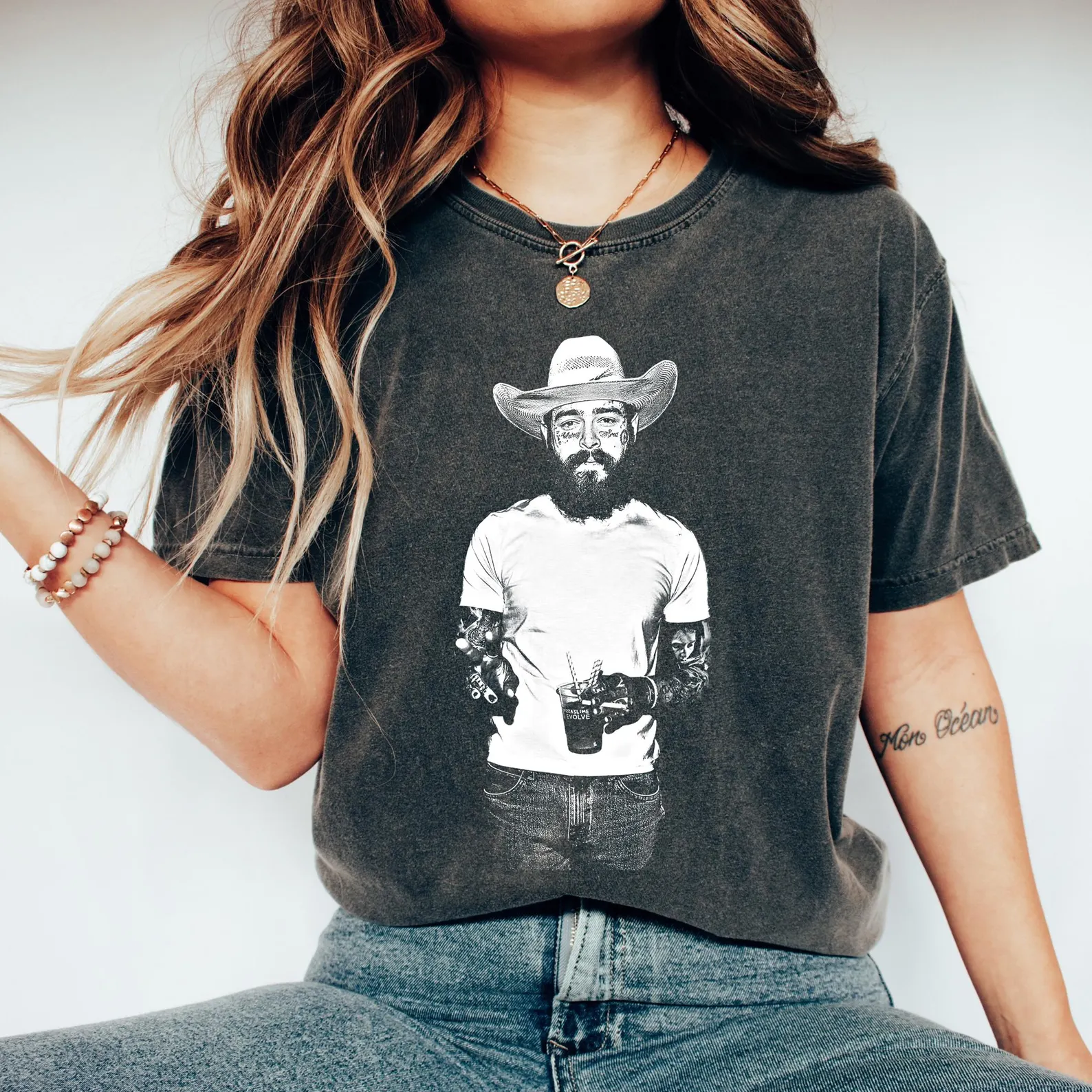 Camiseta retro con estampado de diálogo divertido 