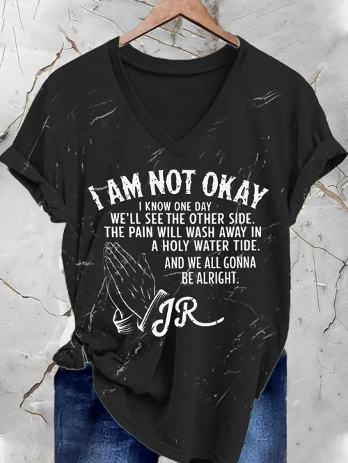 Jelly Roll 'I Am Not Okay' Print Crew Neck T-Shirt