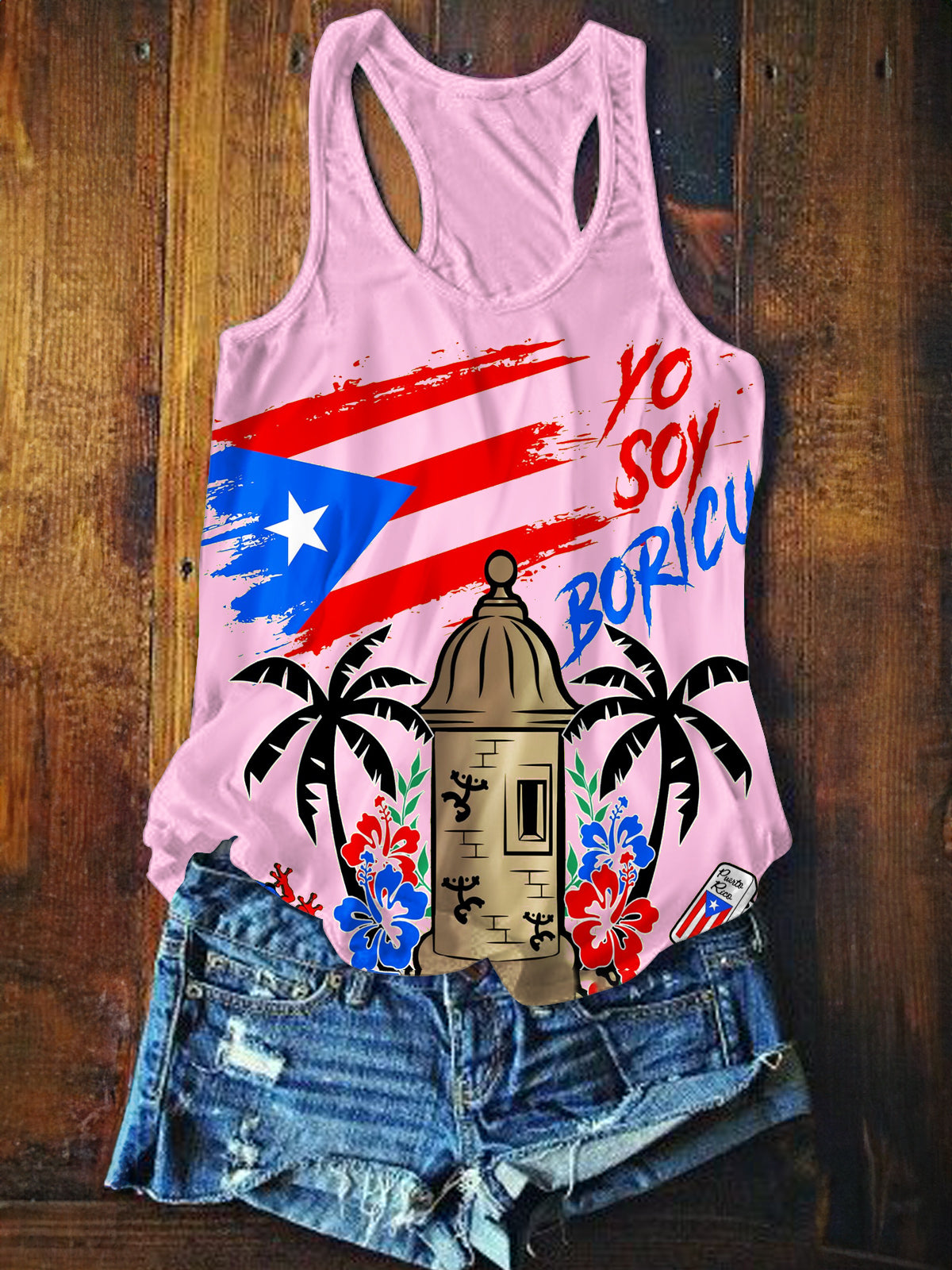 Yo Soy Boricua Printed Casual Tank Top