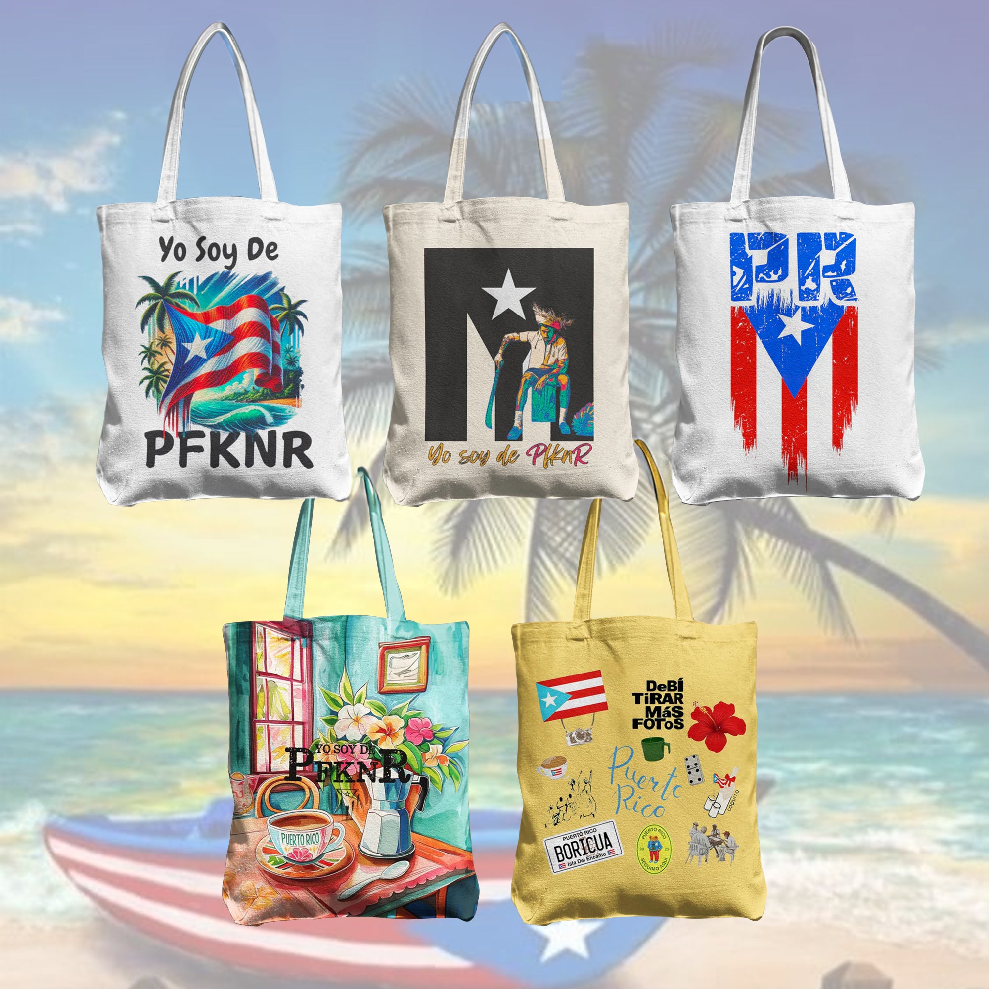 Puerto Rico Shoulder Zipper Canvas Bag（Best Seller）
