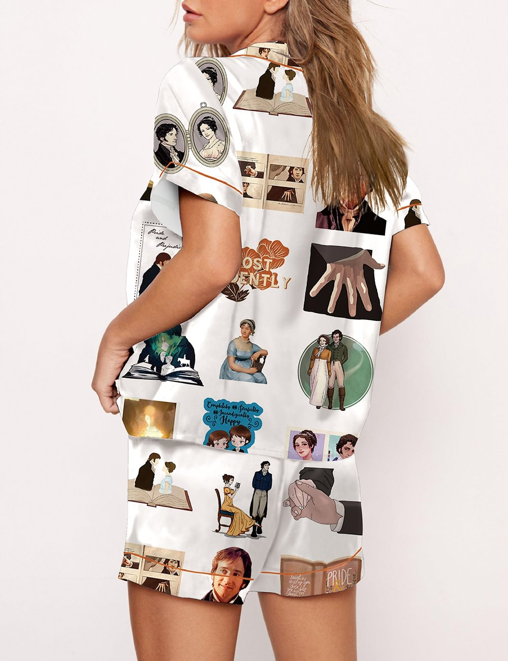 Women's Pride and Prejudice Inspired Print Pajama Set