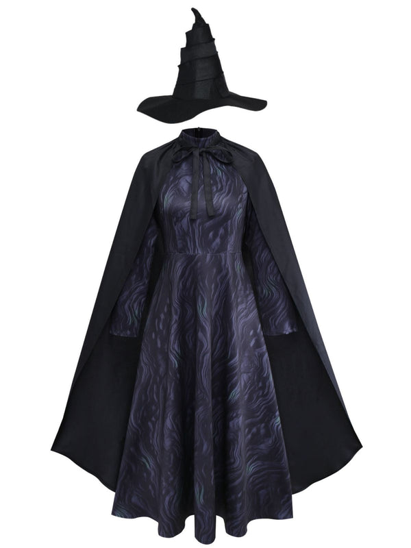 1940s Wicked Witch Elphaba Halloween Cosplay Cape Set