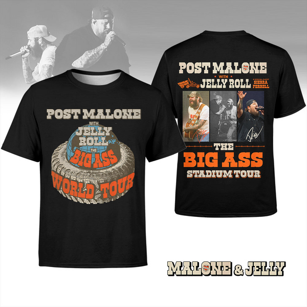 Post Malone And Jelly Roll Rap Music 2025 Tour T-shirts（06）