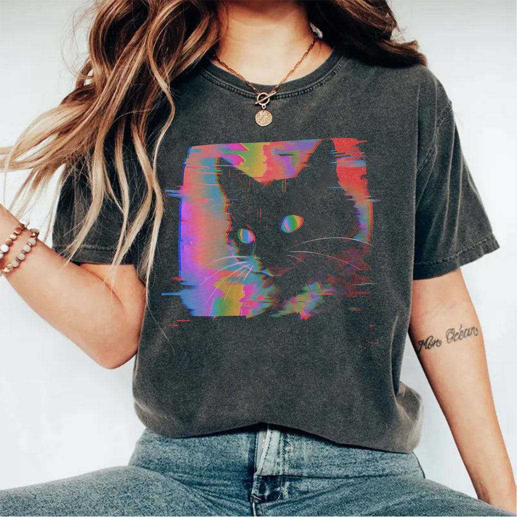 Psychedelic Weirdcore Cat Sweatshirt/T-shirt