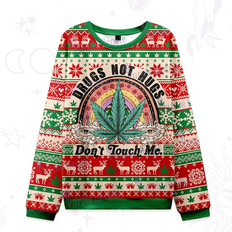 Purplehecate Drugs Not Hugs Don't Touch Me Ugly Christmas Sweatshirts