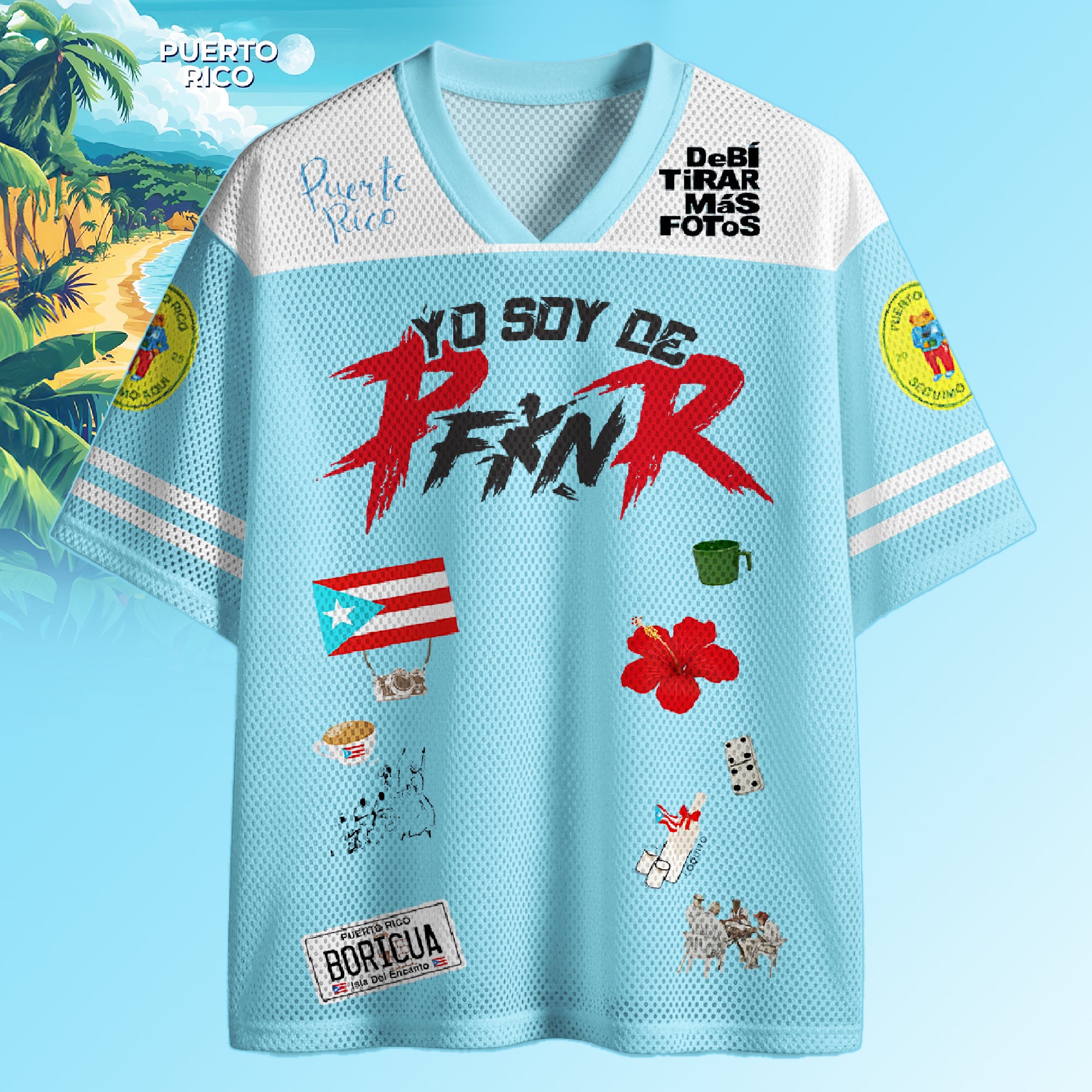 Puerto Rico Classic V-neck Short-sleeved Jersey