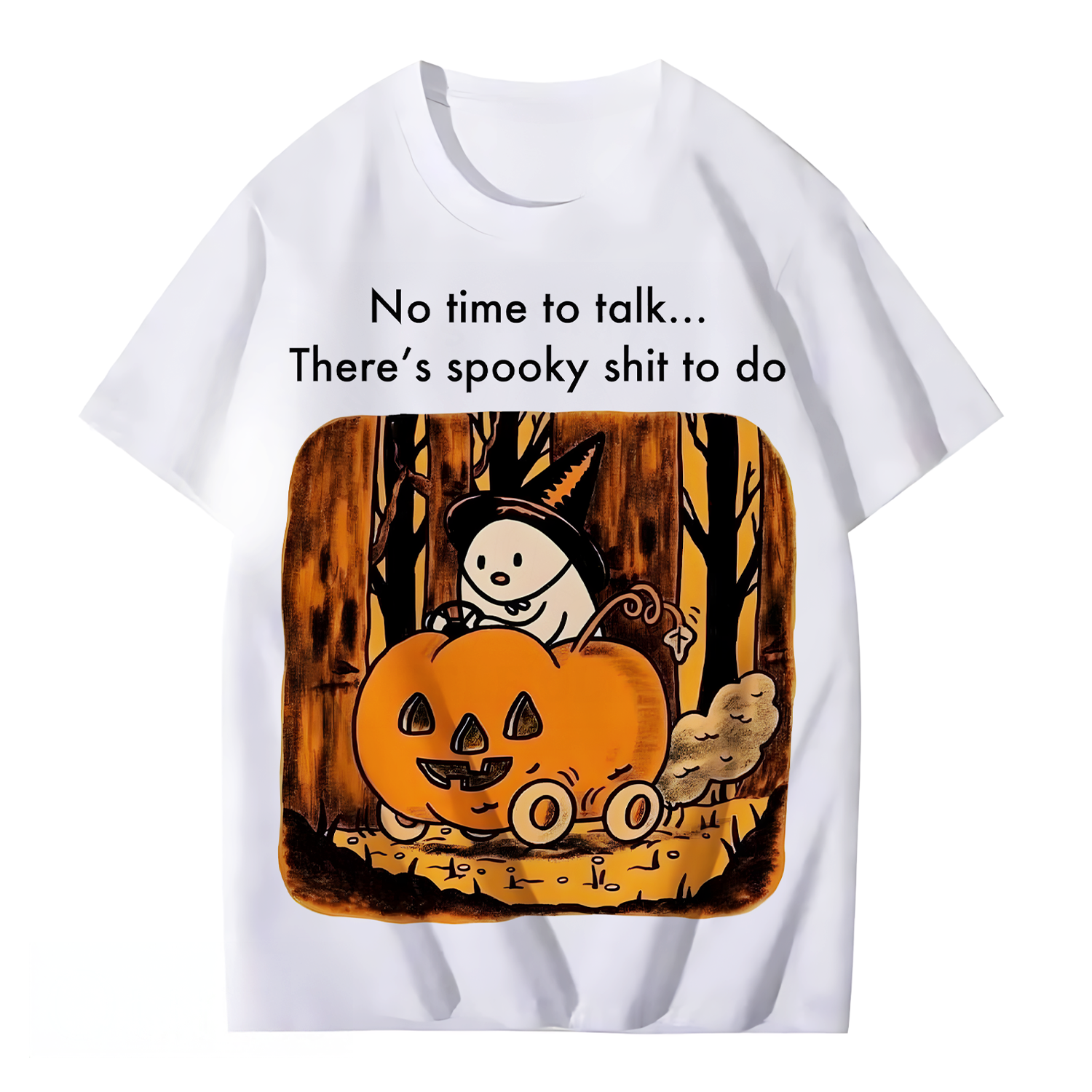 Halloween Cute Printed Crew Neck T-shirt