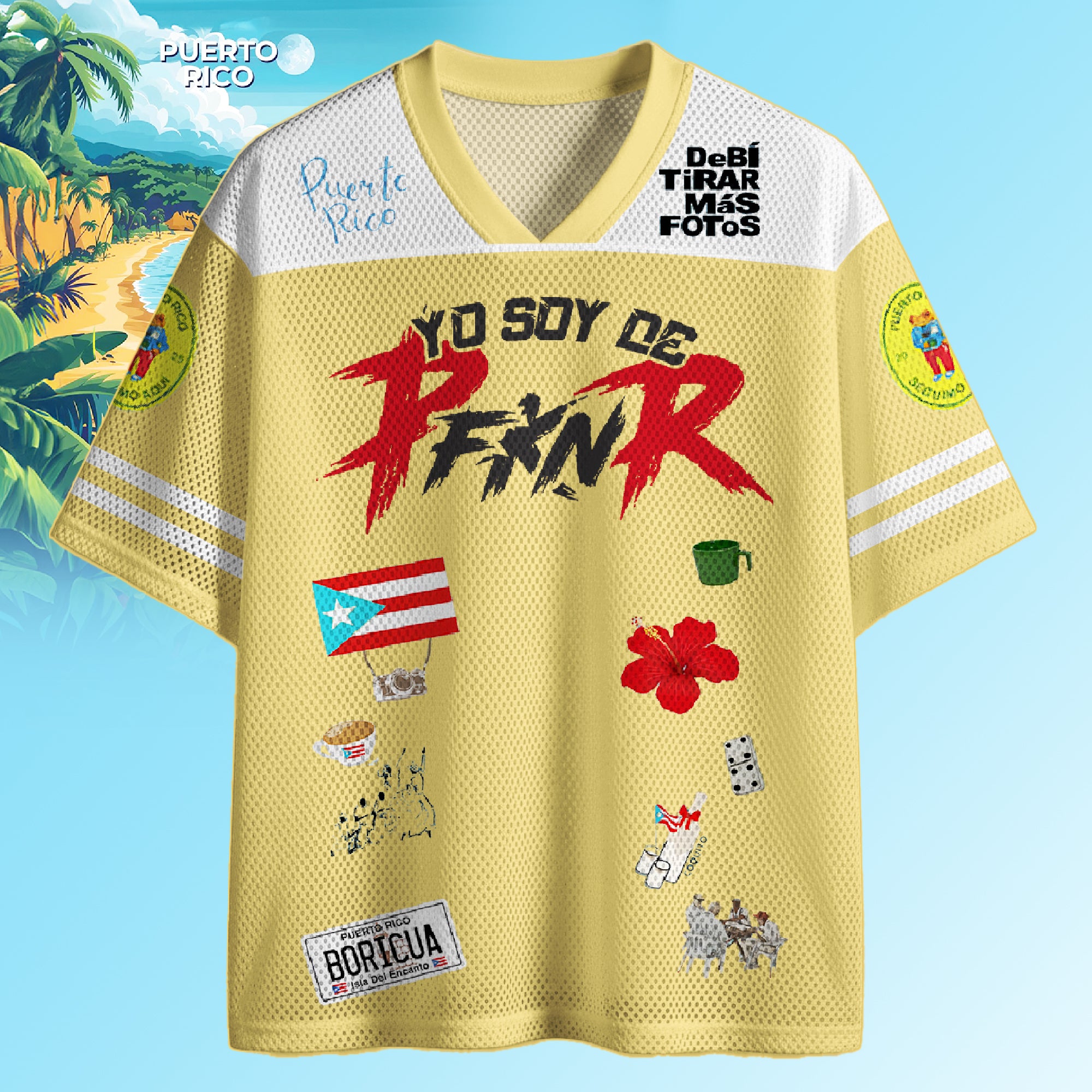 Puerto Rico Classic V-neck Short-sleeved Jersey