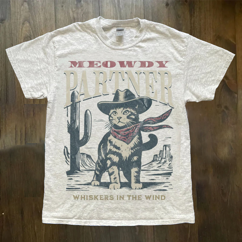 Meowdy Partner Cowboy Cat T-Shirt