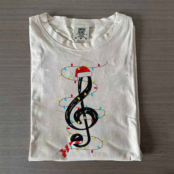 Treble Clef Christmas Lights T-shirt