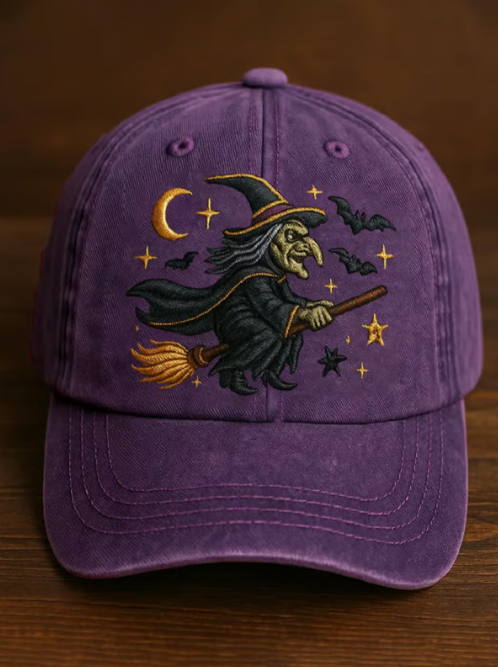 Unisex Halloween Witch Print Baseball Cap