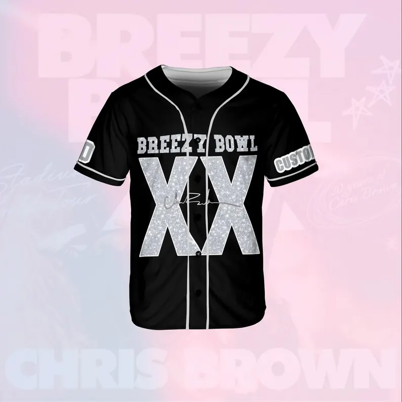 Chris Brown Breezy Bowl XX Tour Baseball Jersey
