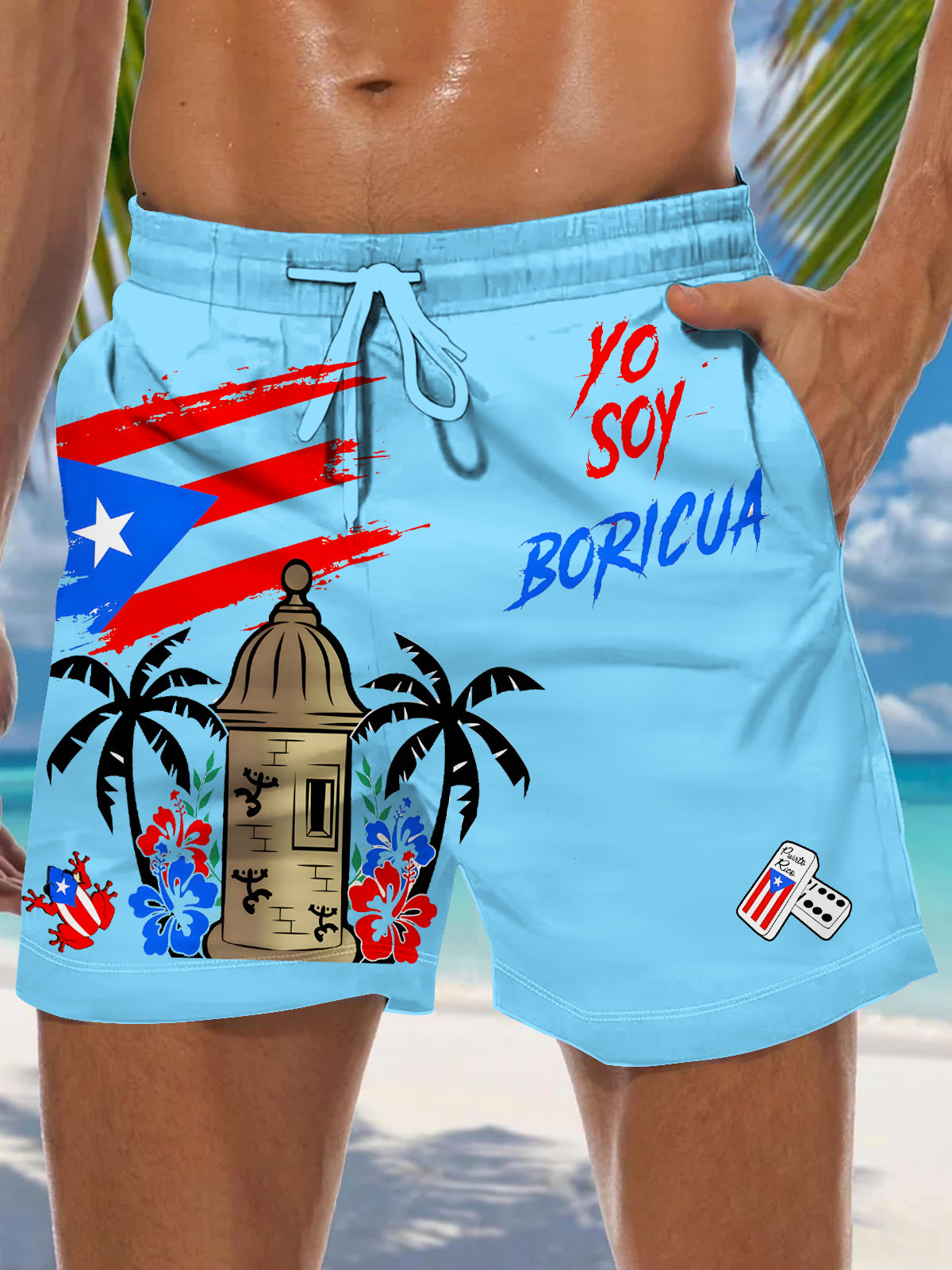 Puerto Rico Men's Print Pocket Shorts