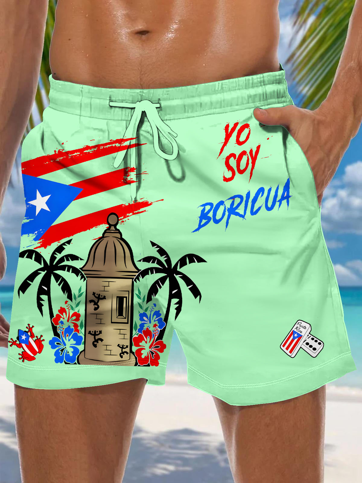 Puerto Rico Men's Print Pocket Shorts