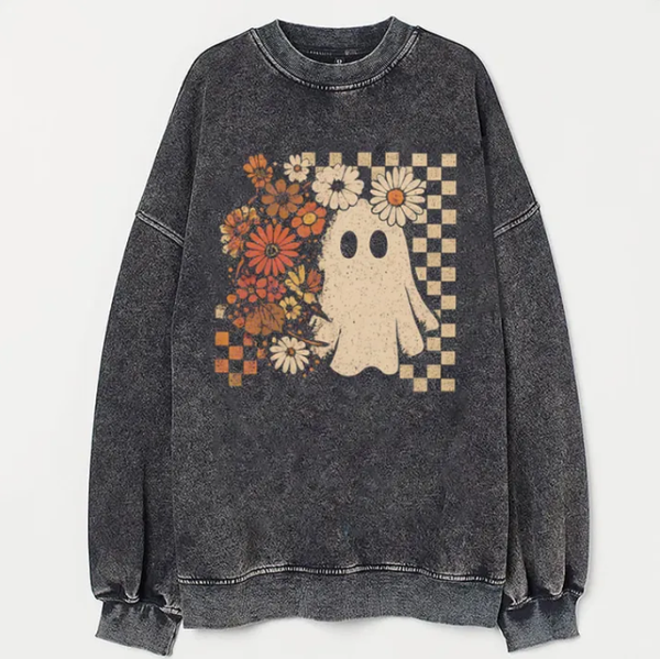 Halloween Floral Ghost Sweatshirt