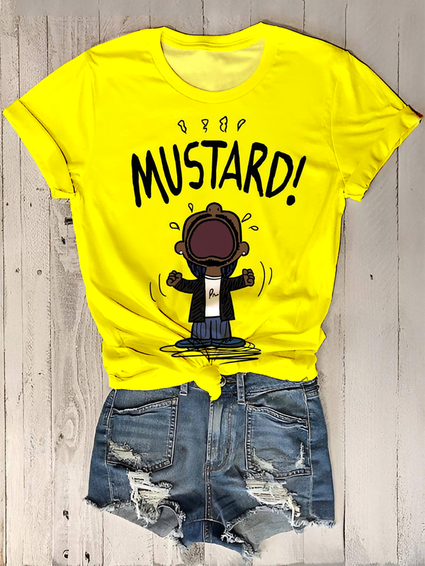 Kendrick Lamar Mustard Printed T-shirt