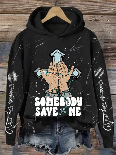 Sudadera con capucha y estampado de manga larga Badbunny de Dtmf 