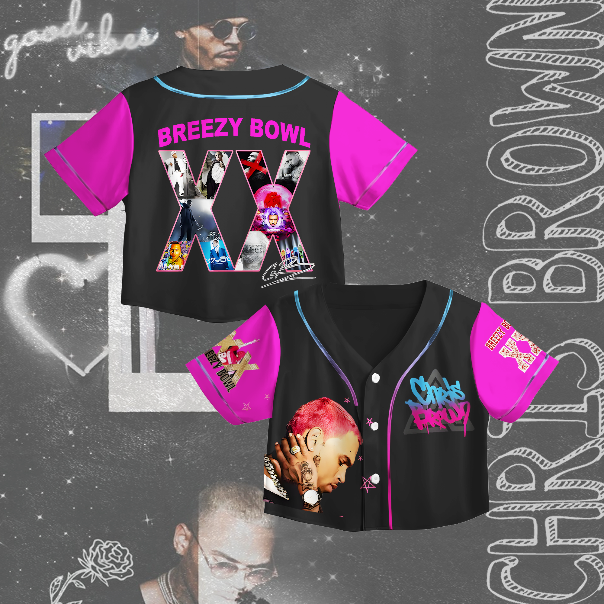 Chris Brown Tour Crop Top Jersey（Best Seller）