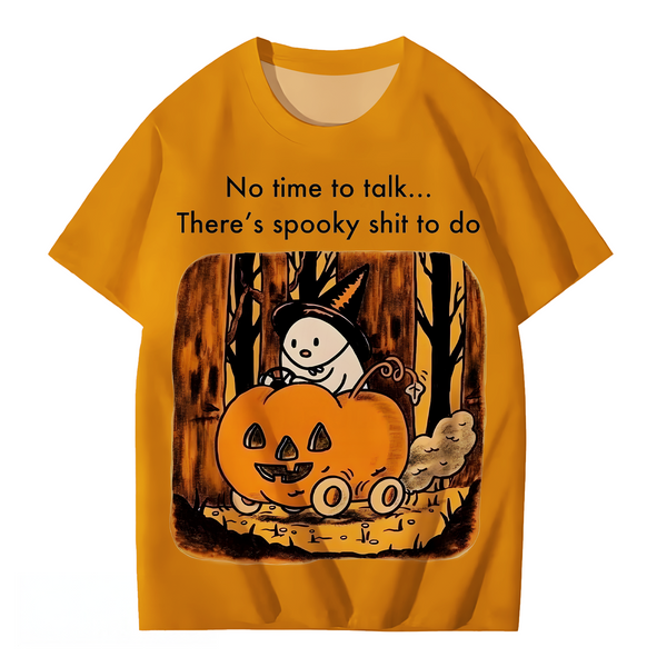 Halloween Cute Printed Crew Neck T-shirt