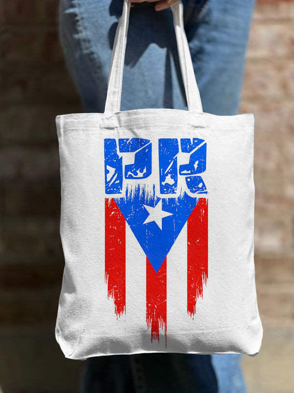 Puerto Rico Rican PR Distressed Flag Tote Bag