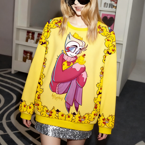 Women's Duck duck Lu Hazbin Hotel Round Neck Ugly Sweater