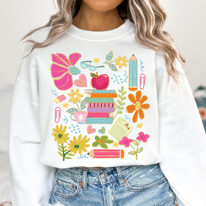 Boho Floral Teacher Sweatshirt