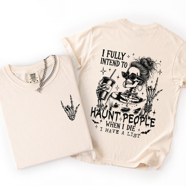 Trendy Halloween Spooky Season Front Side Graphic Design Unisex Cotton T-shirt