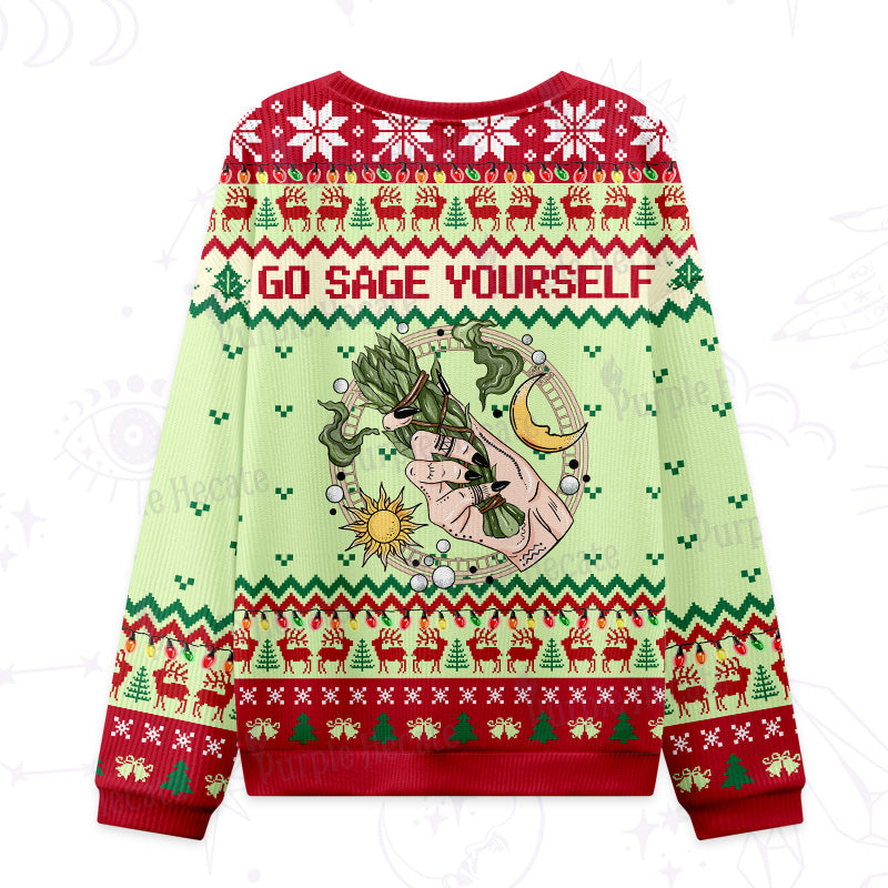Purplehecate Go Sage Yourself Ugly Christmas Sweatshirts
