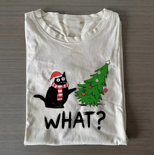 Funny Cat Christmas T-shirt