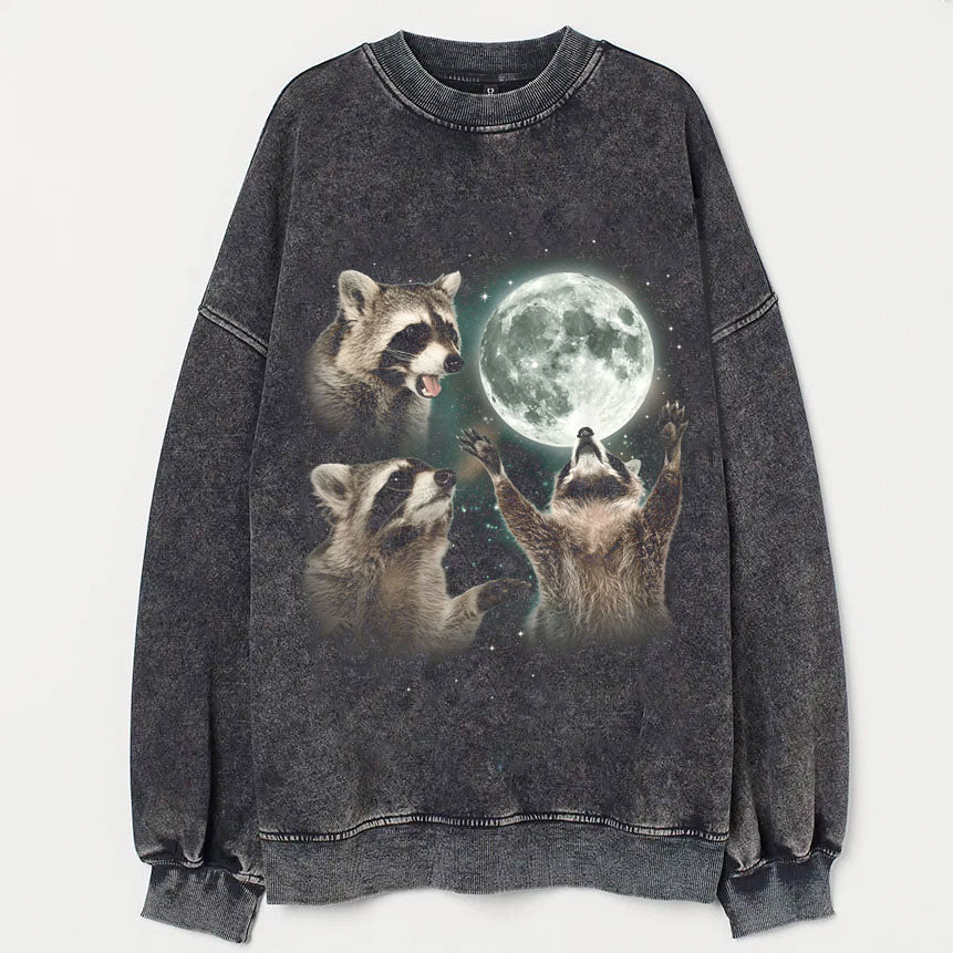 Racoons howling at the Moon  Vintage Sweatshirt/T-shirt