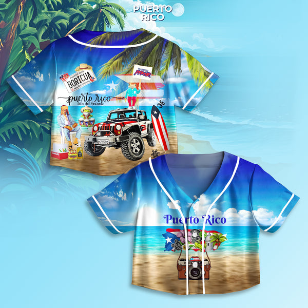 Puerto Rico cropped baseball jersey