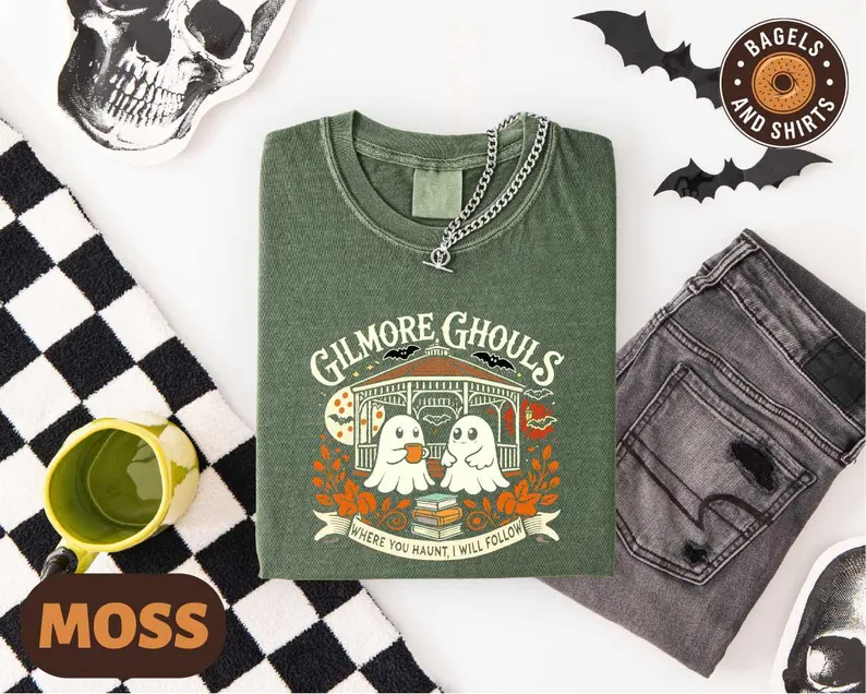 Retro Halloween Cat Ghost Shirt