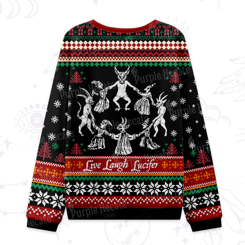 Purplehecate Live Laugh Lucifer Ugly Christmas Sweatshirts