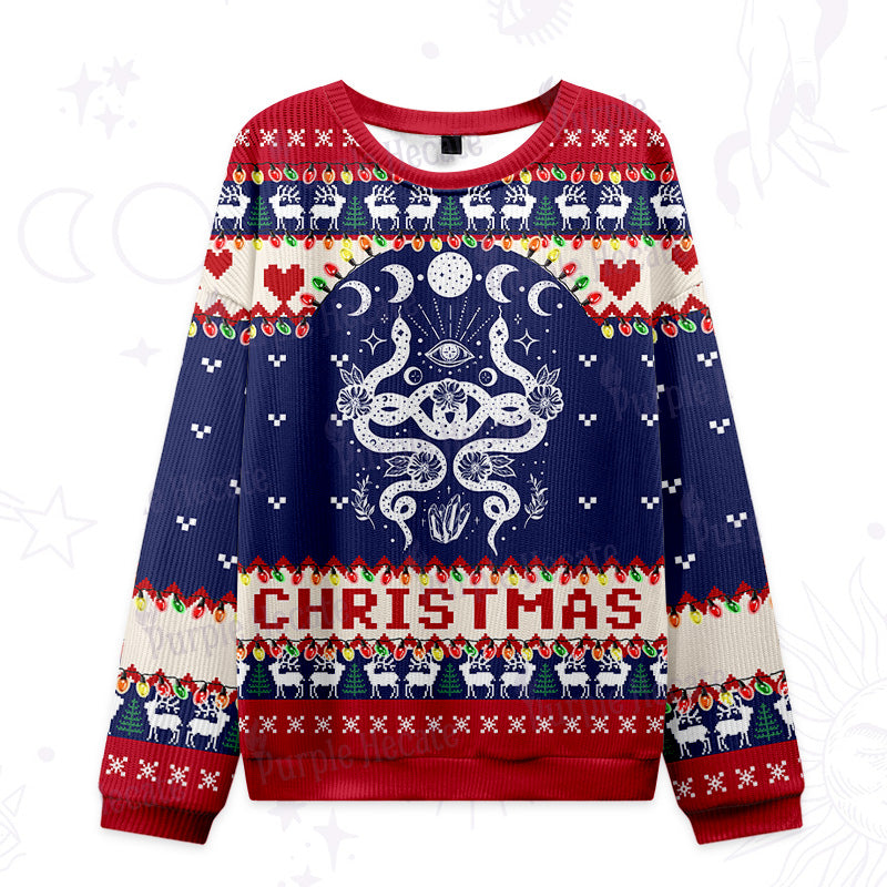 Purplehecate Lunar Serpent Alchemy Ugly Christmas Sweatshirts