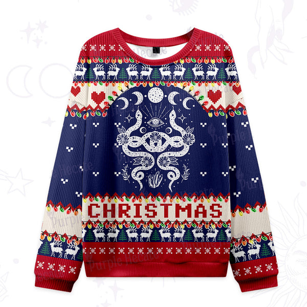 Purplehecate Lunar Serpent Alchemy Ugly Christmas Sweatshirts