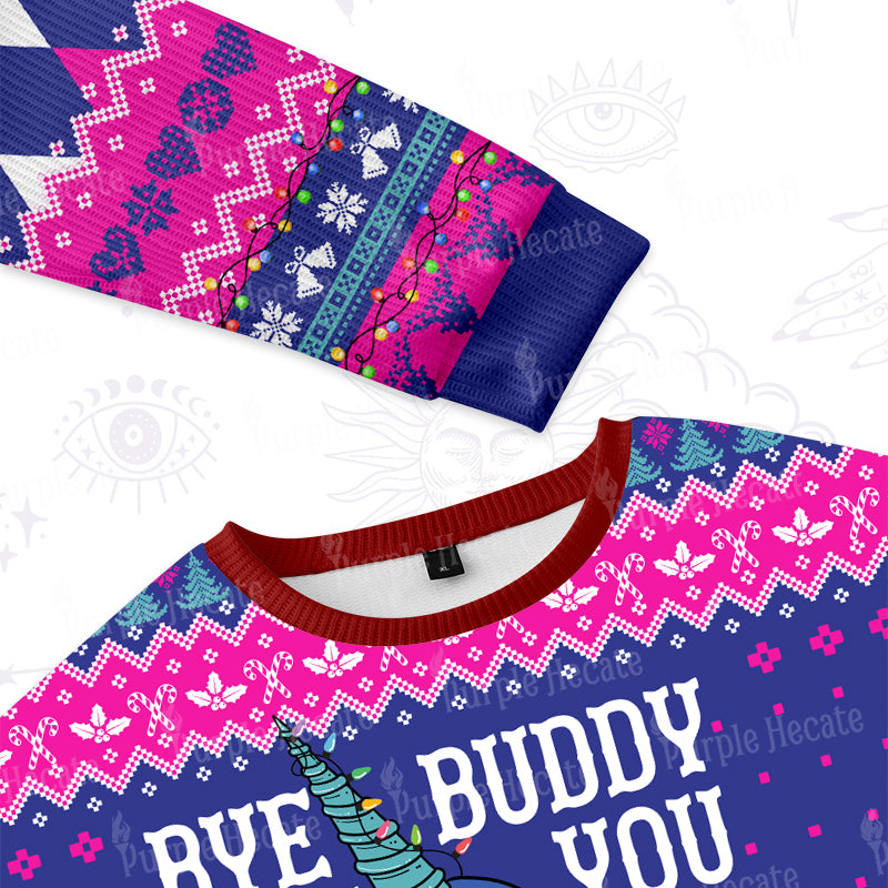Purplehecate Good Luck Buddy Whale Ugly Christmas Sweatshirts