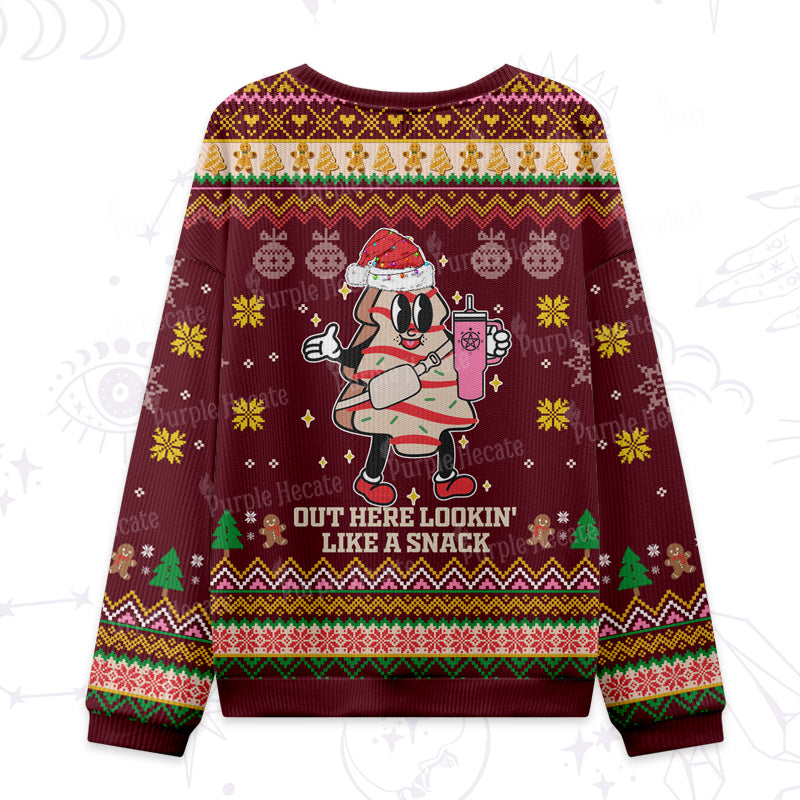 Purplehecate Out Here Lookin' Like A Snack Ugly Christmas Sweatshirts