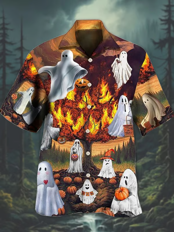Men's Halloween Fun Horror Lapel Shirt