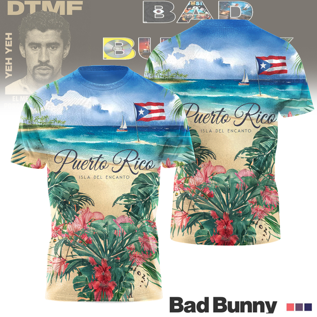 Puerto Rican Vintage Printed Crew Neck T-shirt（Best Seller）