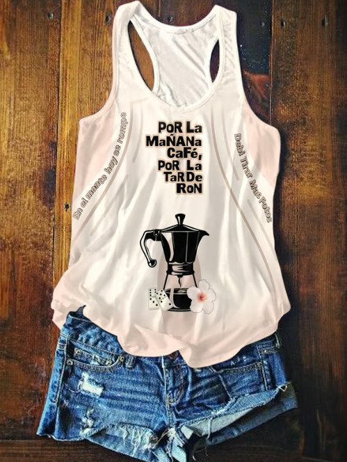 Puerto Rican Print Casual Tank Top