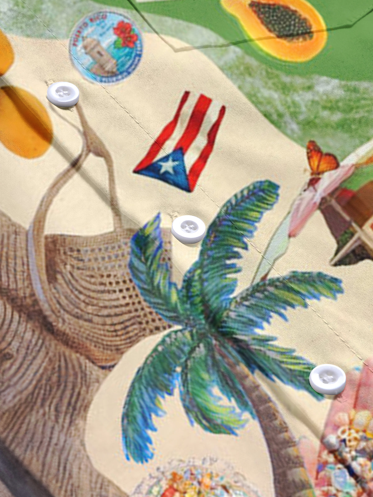 BadBunny Beach Print Short Sleeve Shirts