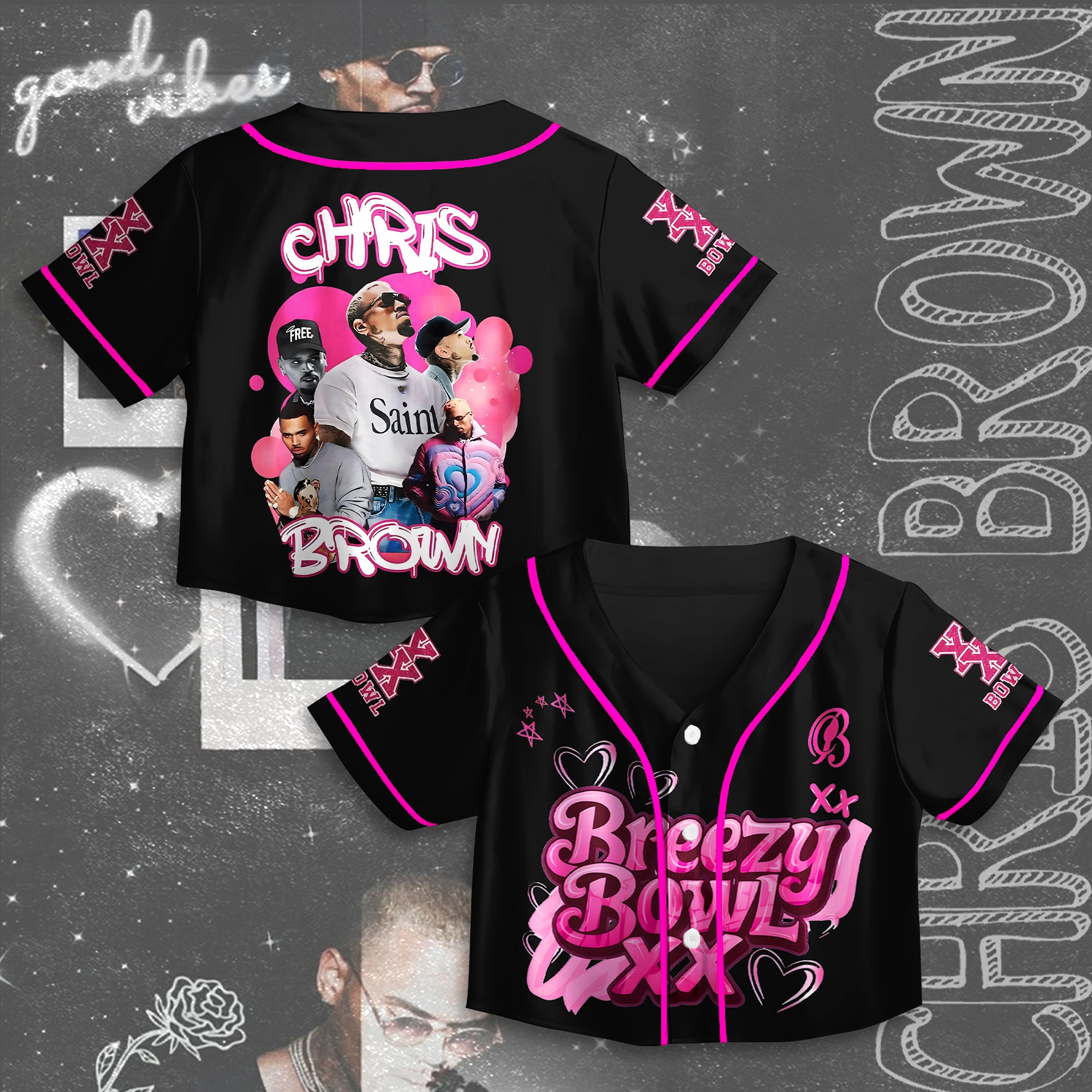 Chris Brown Tour Crop Top Jersey（Best Seller）