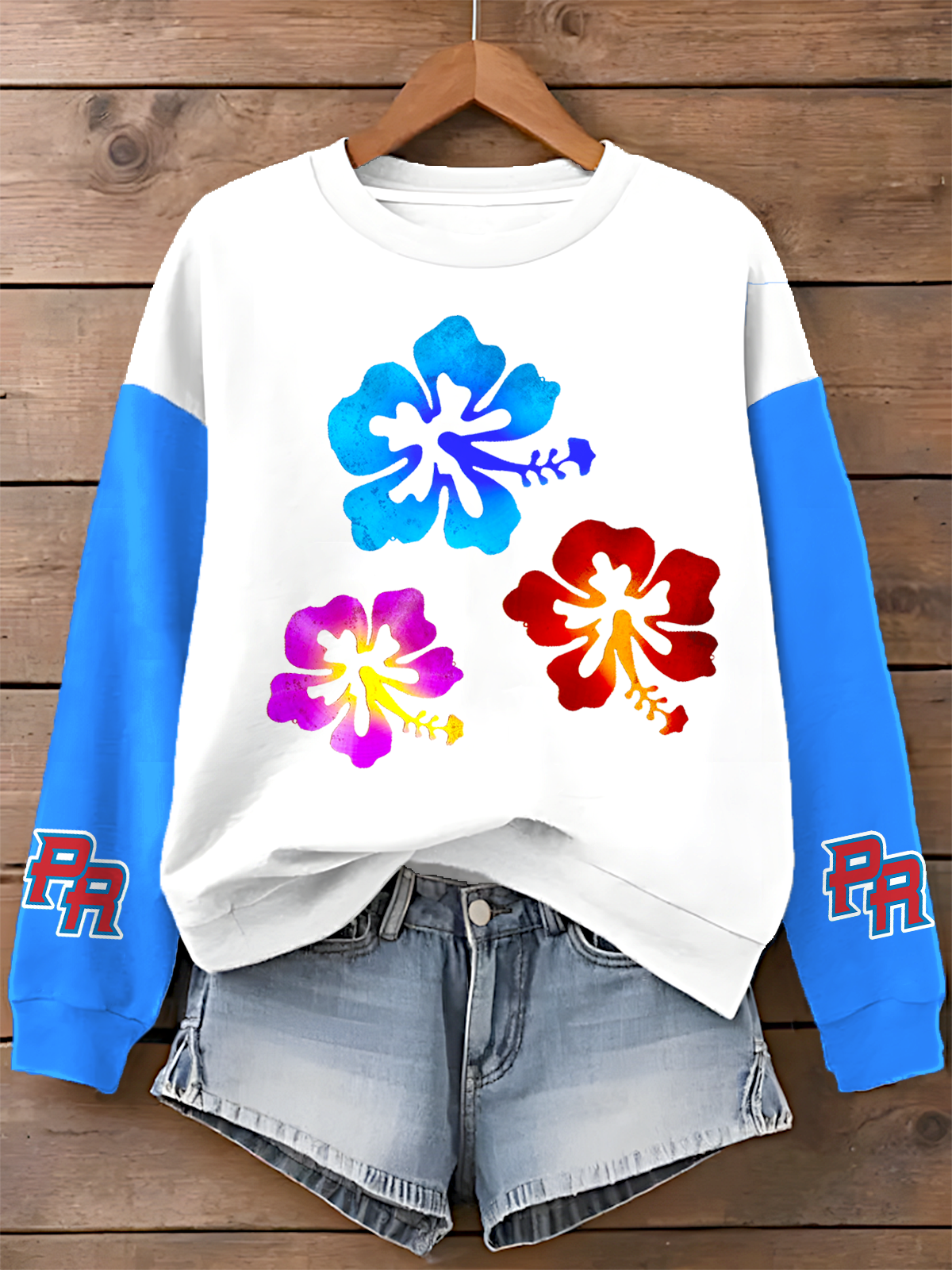 Puerto Rico Printed Long Sleeve Casual Top（20）
